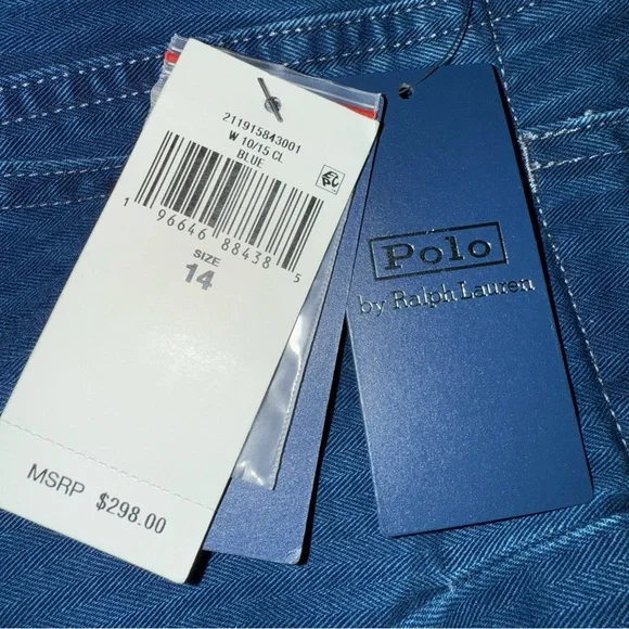 Polo‎ Ralph Lauren Curved Tapered Herringbone Jean Size 14 NWT